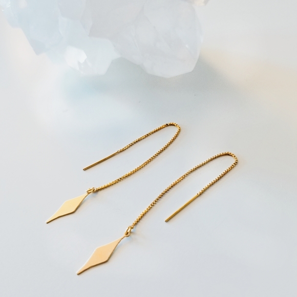 Dainty Goldfilled Threader Earrings Handmade - Picture 2 of 3